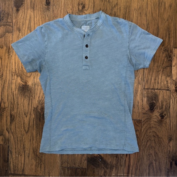 Rag & Bone New York Core Short Sleeve Henley Slub Cotton Shirt - Picture 6 of 6